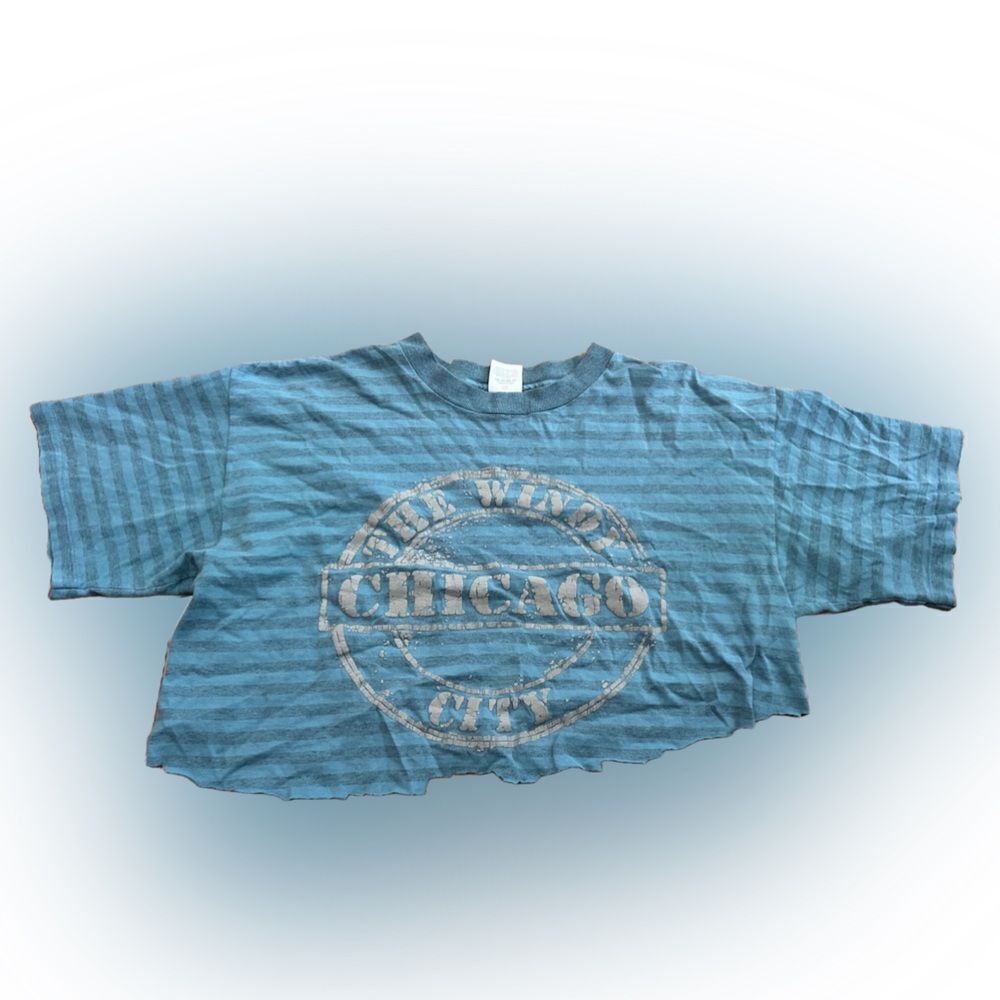 Vintage Single Stitch Chicago The Windy City Cropped Tshirt